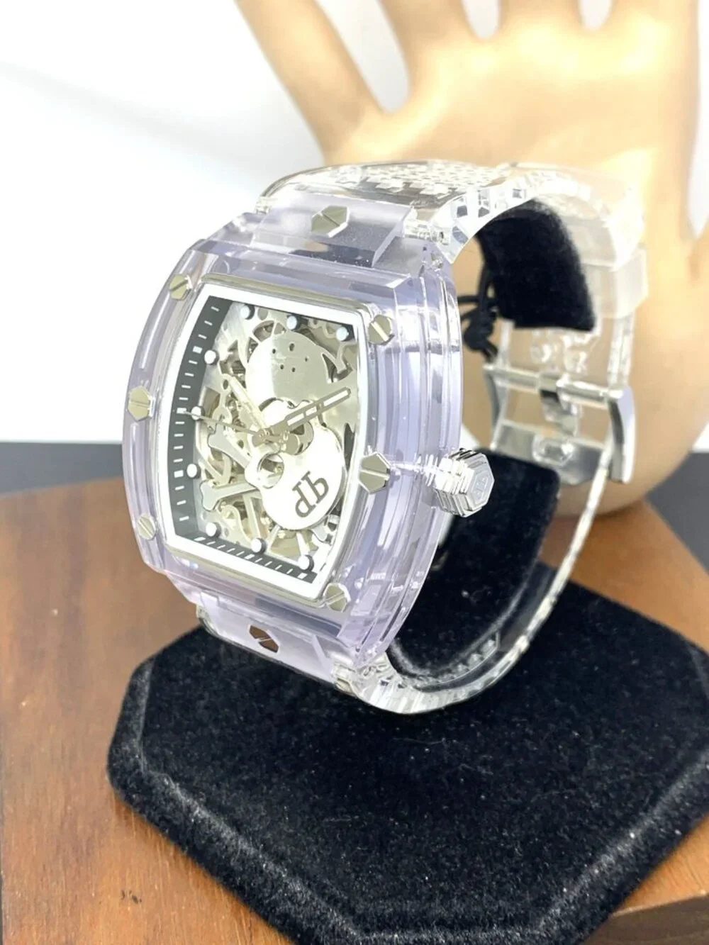 Philipp Plein Men's Watch PWPTA0524 Skull Automatic Clear Rubber Strap 44mm